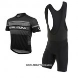 2017 Maillot Ciclismo Pearl Izumi Gris et Noir Manches Courtes et Cuissard