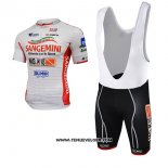 2017 Maillot Ciclismo Sangemini Blanc et Orange Manches Courtes et Cuissard