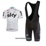2017 Maillot Ciclismo Sky Blanc Manches Courtes et Cuissard