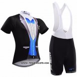 2017 Maillot Ciclismo Sobycle Noir et Bleu Manches Courtes et Cuissard