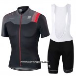 2017 Maillot Ciclismo Sportful Noir et Rouge Manches Courtes et Cuissard