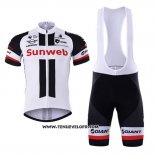 2017 Maillot Ciclismo Sunweb Blanc Manches Courtes et Cuissard