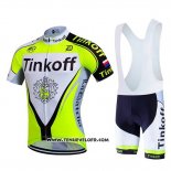 2017 Maillot Ciclismo Tinkoff Brillant Vert Manches Courtes et Cuissard