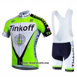 2017 Maillot Ciclismo Tinkoff Vert Manches Courtes et Cuissard