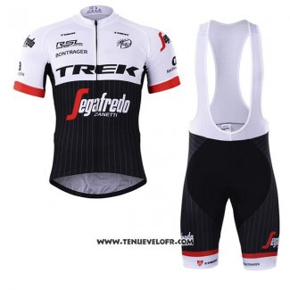 2017 Maillot Ciclismo Trek Segafredo Noir et Blanc Manches Courtes et Cuissard