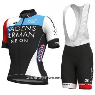 2018 Maillot Ciclismo Axeon Prs Noir Rouge Manches Courtes et Cuissard