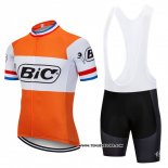 2018 Maillot Ciclismo Bic Champion Pays Bas Orange Manches Courtes et Cuissard