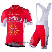 2018 Maillot Ciclismo Confidis Rouge Manches Courtes et Cuissard