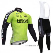 2018 Maillot Ciclismo Euskadi Murias Vert et Noir Manches Longues et Cuissard