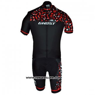 2018 Maillot Ciclismo Ghost Rouge Noir Manches Courtes et Cuissard