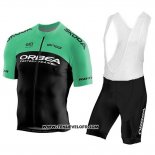 2018 Maillot Ciclismo Orbea Factory Noir Vert Manches Courtes et Cuissard