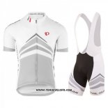 2018 Maillot Ciclismo Pearl Izumi Blanc Gris Manches Courtes et Cuissard