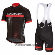 2018 Maillot Ciclismo Specialized Noir Blanc Rouge Manches Courtes et Cuissard