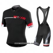 2018 Maillot Ciclismo Specialized Noir Rouge Blanc Manches Courtes et Cuissard