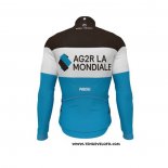 2019 Maillot Ciclismo Ag2r La Mondiale Noir Blanc Bleu Manches Longues et Cuissard