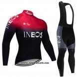 2019 Maillot Ciclismo Castelli Ineos Noir Rouge Manches Longues et Cuissard