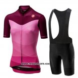2019 Maillot Ciclismo Femme Castelli Tabula Rose Manches Courtes et Cuissard