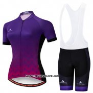 2019 Maillot Ciclismo Femme Miloto Violet Manches Courtes et Cuissard