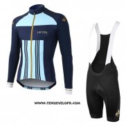 2019 Maillot Ciclismo Lecol Azur Bleu Manches Longues et Cuissard