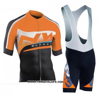 2019 Maillot Ciclismo Northwave Orange Argent Noir Manches Courtes et Cuissard