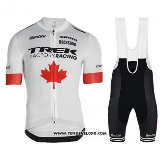 2019 Maillot Ciclismo Trek Factory Racing Champion Canada Manches Courtes et Cuissard