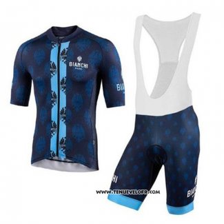 2020 Maillot Ciclismo Bianchi Bleu Manches Courtes et Cuissard