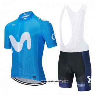 2020 Maillot Ciclismo Movistar Bleu Manches Courtes et Cuissard