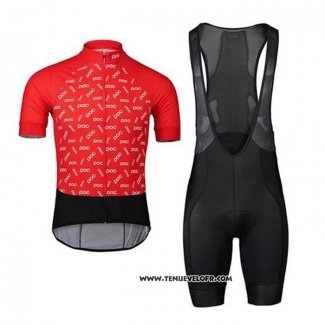 2020 Maillot Ciclismo POC Rouge Noir Manches Courtes et Cuissard