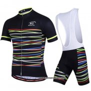 2020 Maillot Ciclismo Ripple Noir Jaune Manches Courtes et Cuissard