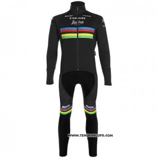 2020 Maillot Ciclismo UCI Mondo Champion Trek Segafredo Noir Manches Longues et Cuissard