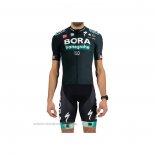 2021 Maillot Cyclisme Bora-Hansgrone Fonce Vert Manches Courtes et Cuissard