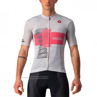 2021 Maillot Cyclisme Giro D'italia Blanc Rose Manches Courtes et Cuissard