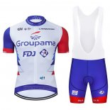 2021 Maillot Cyclisme Groupama-FDJ Rouge Bleu Blanc Manches Courtes et Cuissard