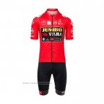 2021 Maillot Cyclisme Jumbo Visma Rouge Manches Courtes et Cuissard 2021 Maillot Cyclisme Jumbo Visma Rouge Manches Courtes et Cuissard