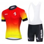 2021 Maillot Cyclisme Shimano Rouge Jaune Manches Courtes et Cuissard