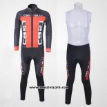 2011 Maillot Ciclismo Castelli Gris et Orange Manches Longues et Cuissard