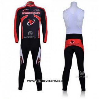 2011 Maillot Ciclismo Merida Noir et Rouge Manches Longues et Cuissard