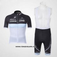 2011 Maillot Ciclismo Trek Leqpard Azur et Noir Manches Courtes et Cuissard