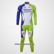 2012 Maillot Ciclismo Liquigas Cannondale Blanc et Vert Manches Longues et Cuissard