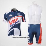 2012 Maillot Ciclismo Lotto Belisol Blanc et Bleu Manches Courtes et Cuissard
