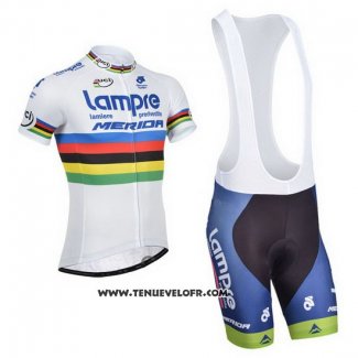 2013 Maillot Ciclismo UCI Mondo Champion Lider Lampre Merida Manches Courtes et Cuissard