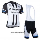 2014 Maillot Ciclismo Giant Shimano Noir et Blanc Manches Courtes et Cuissard