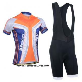 2014 Maillot Ciclismo Monton Bleu et Orange Manches Courtes et Cuissard