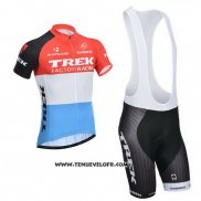 2014 Maillot Ciclismo Trek Factory Racing Orange et Blanc Manches Courtes et Cuissard