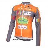 2015 Maillot Ciclismo Color Code Ml Orange Manches Longues et Cuissard