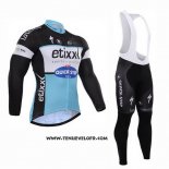 2015 Maillot Ciclismo Etixx Quick Step Noir et Blanc Manches Longues et Cuissard