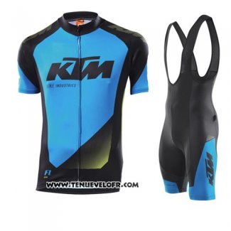 2015 Maillot Ciclismo KTM Bleu et Noir Manches Courtes et Cuissard