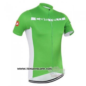 2016 Maillot Ciclismo Castelli Vert et Blanc Manches Courtes et Cuissard