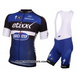 2016 Maillot Ciclismo Etixx Quick Step Blanc et Bleu Manches Courtes et Cuissard