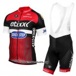 2016 Maillot Ciclismo Etixx Quick Step Rouge et Noir Manches Courtes et Cuissard